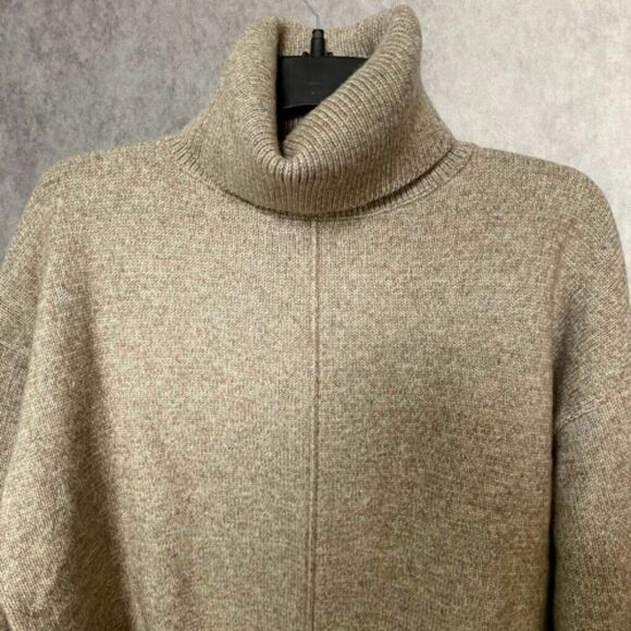 H&M Wool Blend Sweater Womens Size S Brown Cowl Neck Oversized Tunic Sweater - Picture 2 of 14